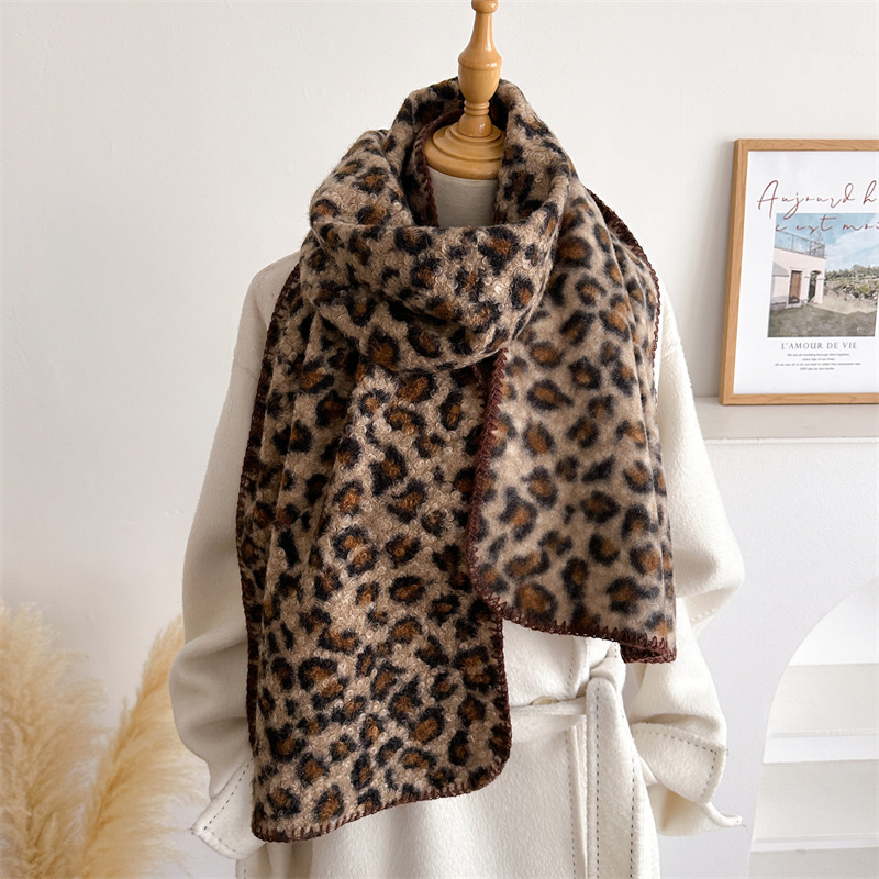 Pashmina Wrap Large - Herbst Winter Leoparden-Schal Damen Luxus Winddichter
