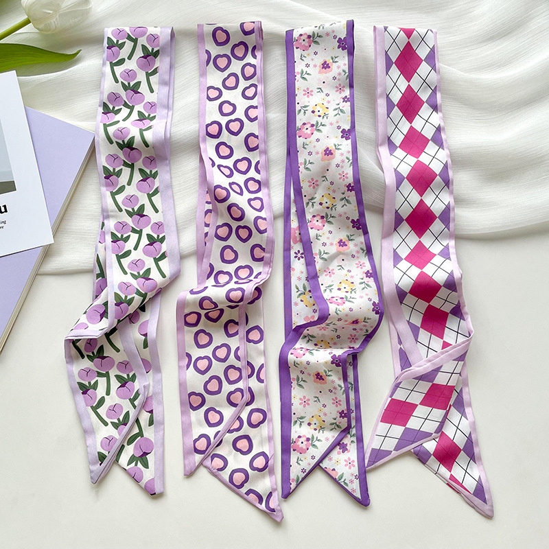 Silk Neck Scarf - Neue Luxus Schmale Kurze Frau Seide