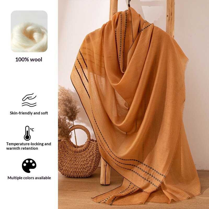 Pashmina Wrap Large - 100% Wollschal, ultraweich, großes Bandana, Winteraccessoire,